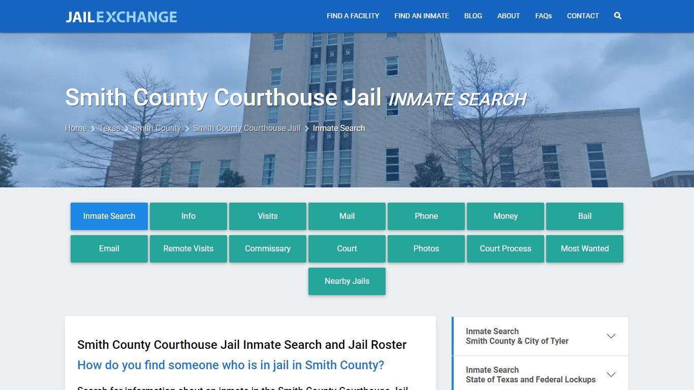Smith County Courthouse Jail Inmate Search - Jail Exchange